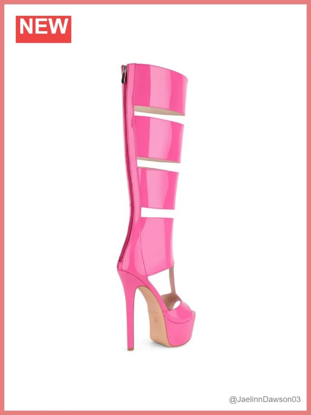 Gladiator Knee High Stiletto Heels Sandals Platform Peep Toe Back Zip Shoes